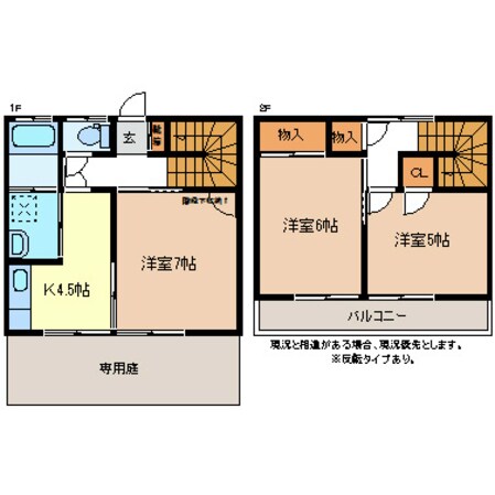 小島メゾネットの物件間取画像